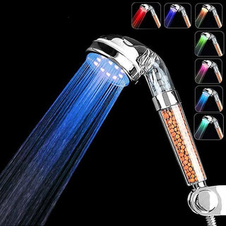 LED shower head with water filter